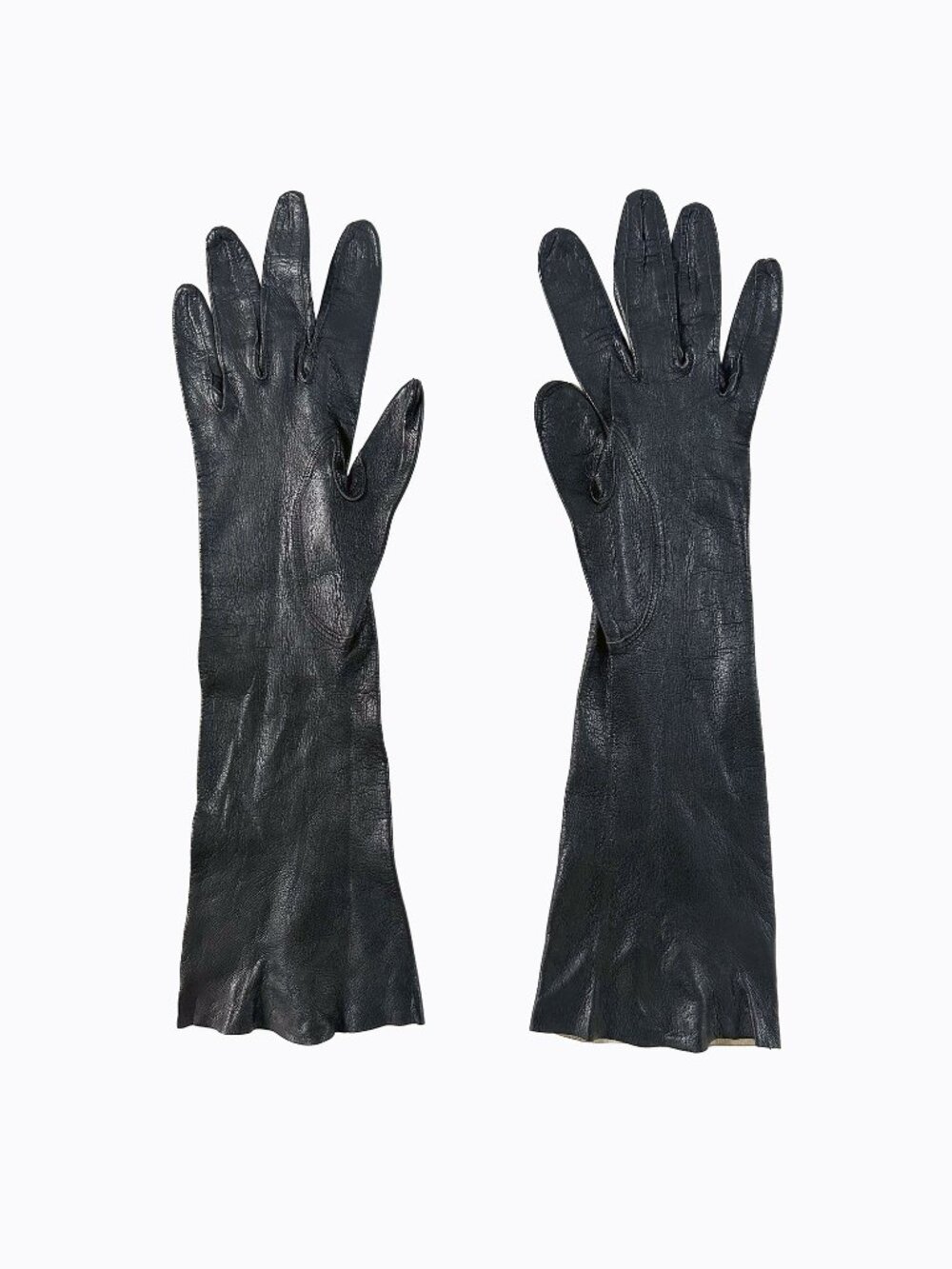 Vtg Lionel Le Grand Lord &Taylor Black French Kidskin Leather Gloves XS Vamp Y2K